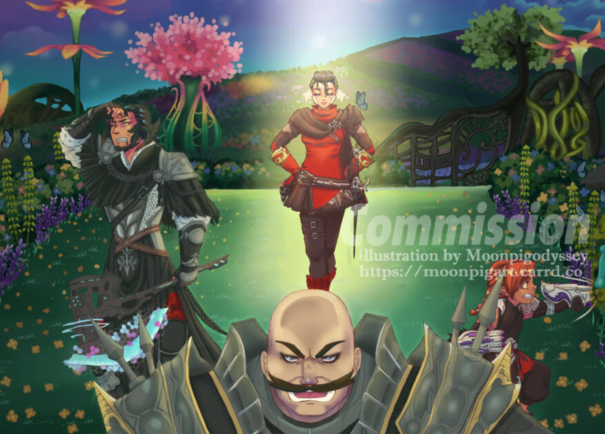 Commission for a family that plays ffxiv together c: Commission for a family that plays ffxiv together c: